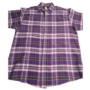 3419‎ Twenty X 20X SS Purple Plaid Button Down Shirt Men's XXL Western Cowboy